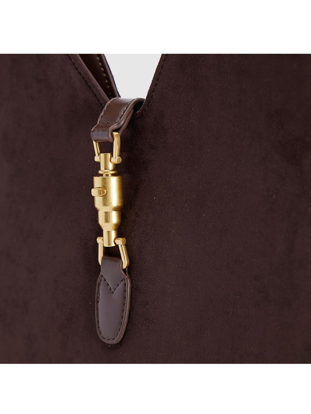 Urban Revivo Dark Brown Suede Shoulder Bag - Picture 4 of 10